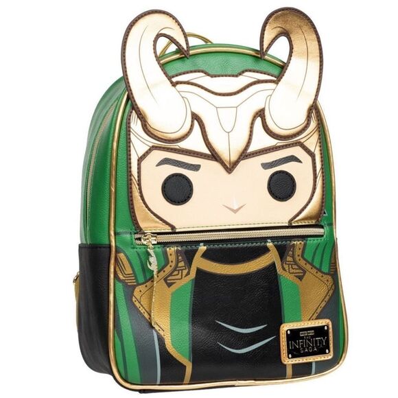 Loungefly Avengers Loki with Scepter Pop Mini-Backpack - Nwt - Picture 1 of 9